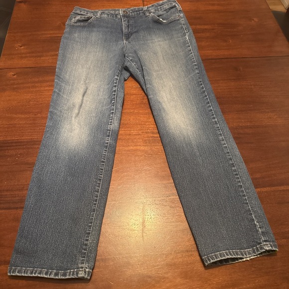Bandolino Jeans Women's 14 Blue Stretch‎ Denim Straight Leg Mid Rise Missy - Picture 1 of 8